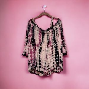 Torrid size 2 tie dye cold shoulder shirt